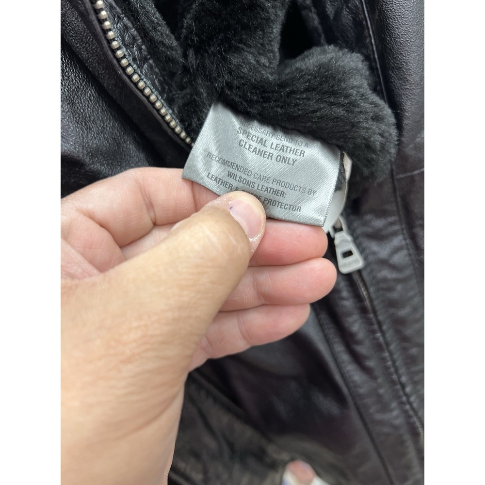 Wilsons Leather Genevieve Black Faux Fur Trim Hooded Jacket Size‎ XL P2P  50in - Picture 4 of 5